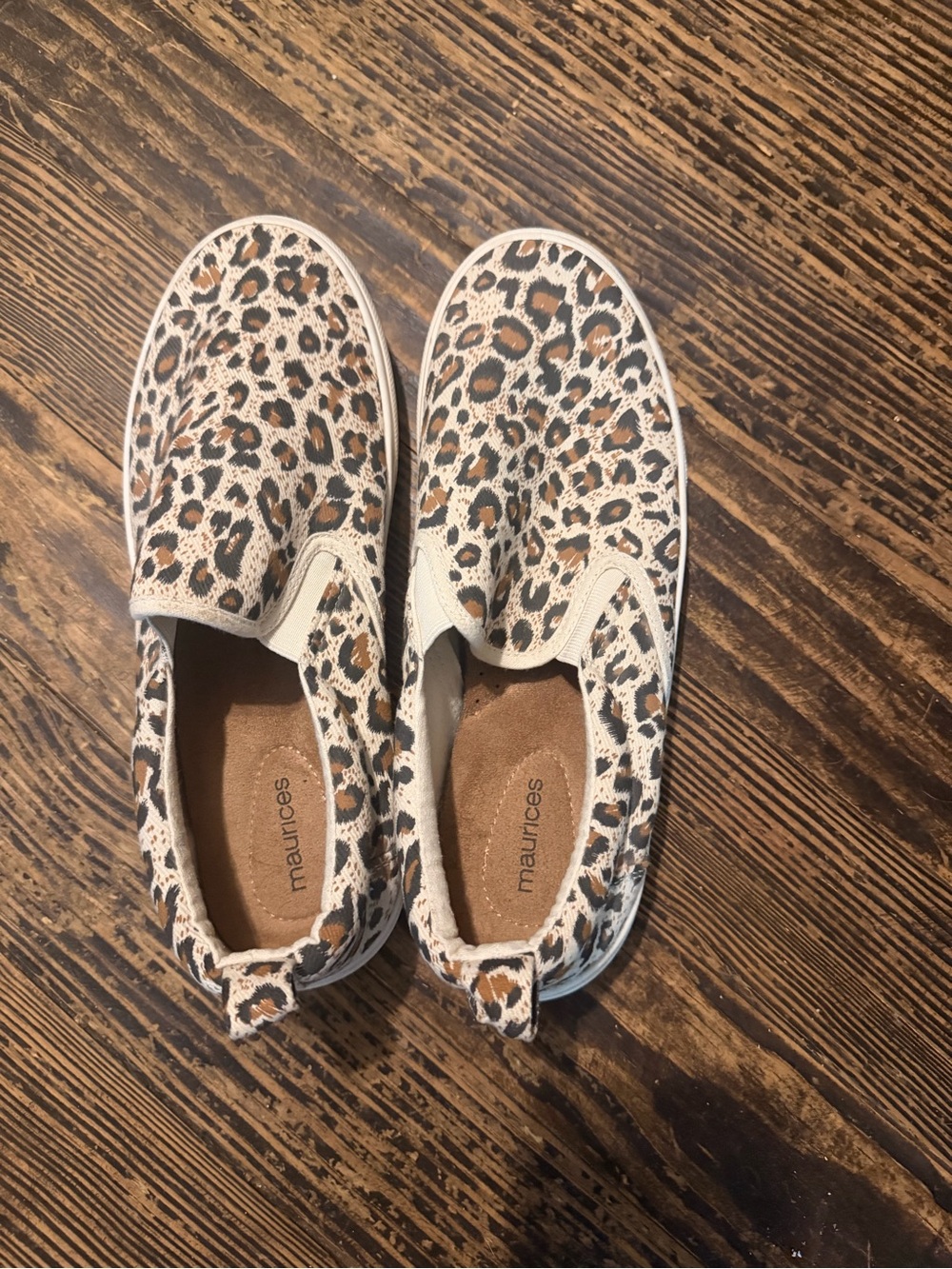 Maurices Kids Leopard-Print Slip-On Sneakers in Tan and Black